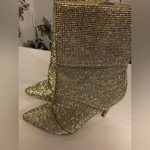 Steve Madden Silver Sparkling High Heel Boots Size 7M